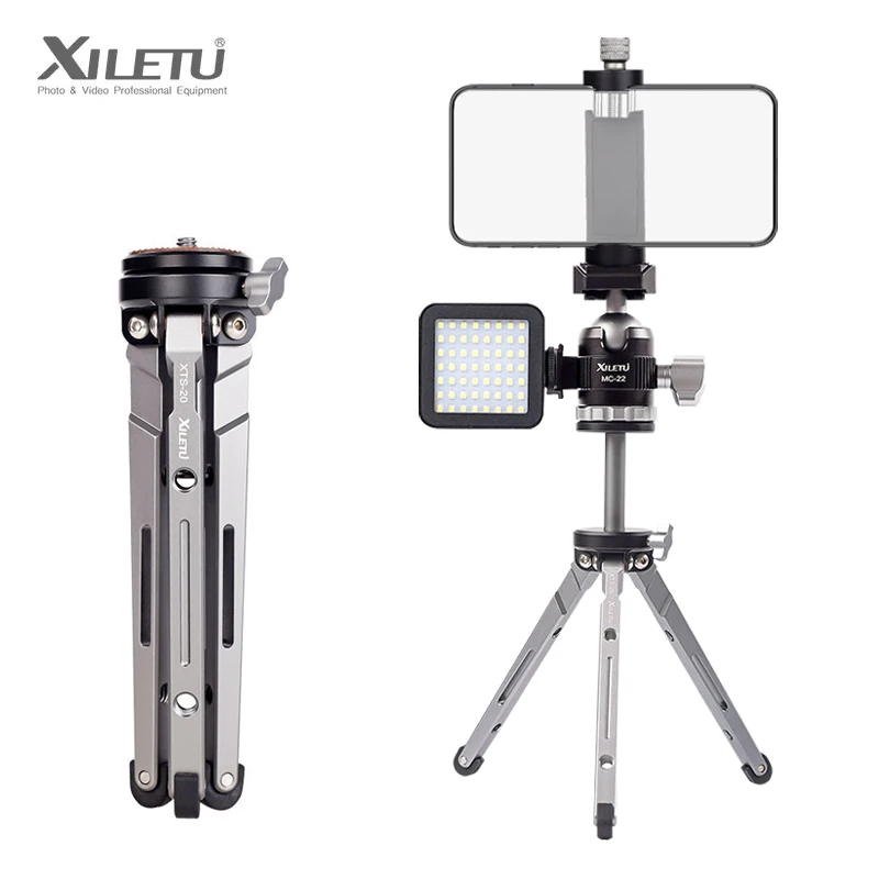 XILETU XTS-20 Mini Extension Lifting Center Shaft Tripod for