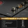 30" Built-in Electric Cooktop 4 Burner Stove 6700W Glass Ceramic Touch Control Knob Safety Lock 5