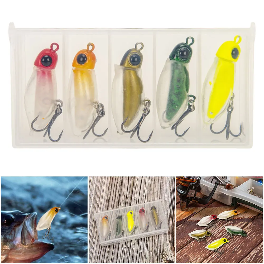 5pcs Insect Micro Bait Floating Fishing Lure Trout Lure Artificial Bait for Freshwater and Saltwater Fishing