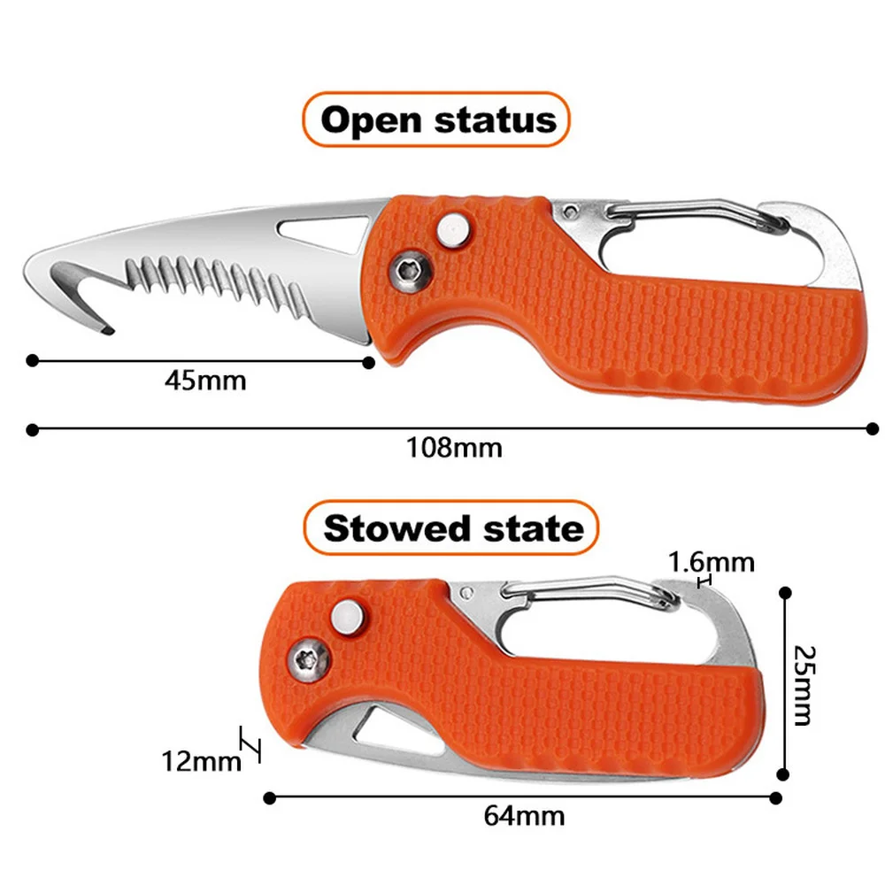 Portable Multifunctional Express Parcel Knife, Keychain, Serrated Hook,  Carry-on Unpacking, Emergency Survival Tool Box Opener