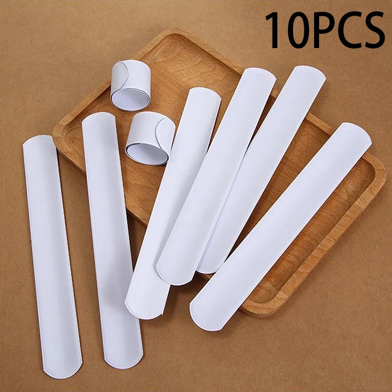 10pcs Blank Slap Bracelets Christmas Santa Claus Wristband Bracelet Slap Wrist Bands Xmas Party Festival Decoration