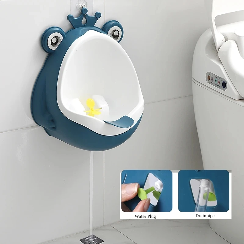 Boys Stand Vertical Pee Frog Shape Baby Toilet Urinal Kids Potty Training Urinate Infant Bathroom Wall-Mounted Urinal 3