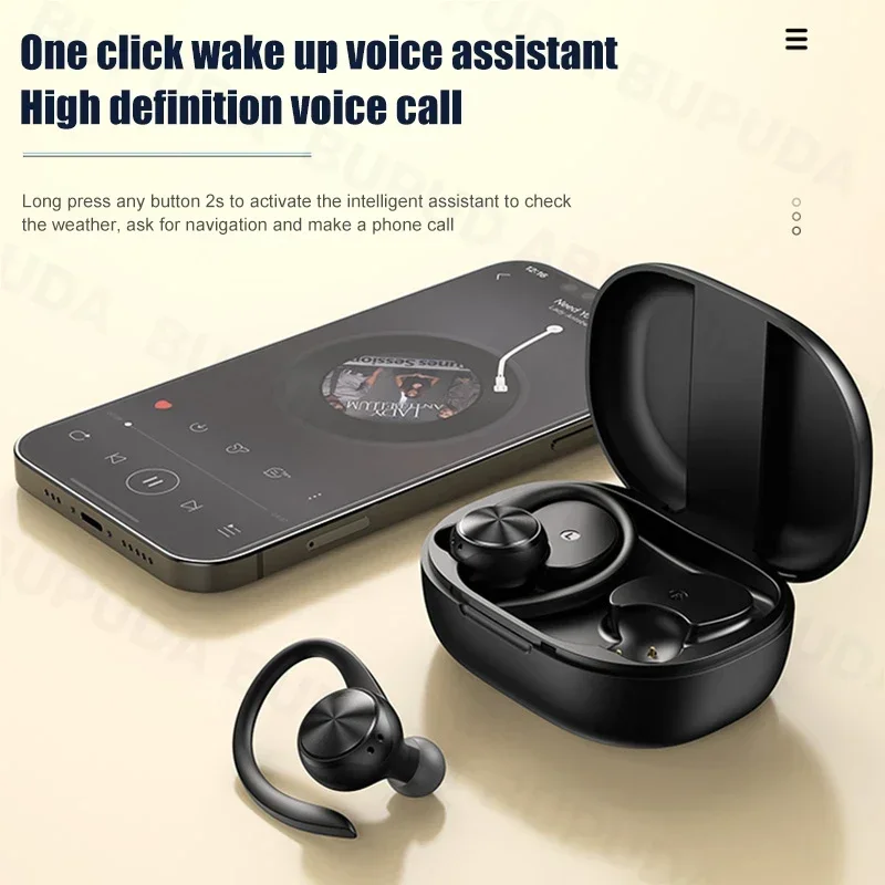 

Waterproof Ear Hooks Bluetooth Earphones HiFi Stereo Music Earbuds for Phone Sports Bluetooth Wireless Headphones with Mic IPX5