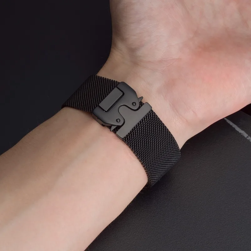 Sleek Milanese Stainless Steel Watch Strap