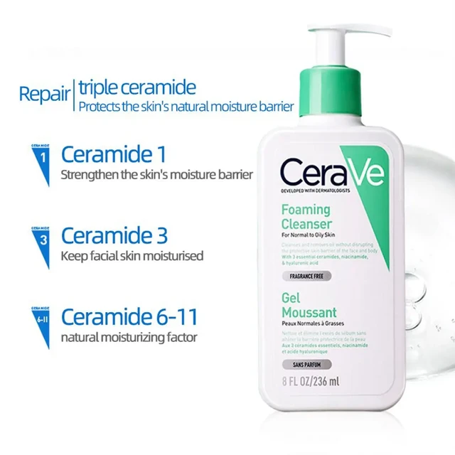 5PCS CeraVe Foaming Facial Cleanser 236ml Cleansing Dirt and