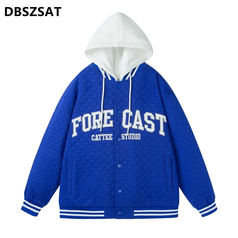 

Supzoom New Arrival Letter Rib Sleeve Cotton Top Fashion Logo Single Breasted Casual Bomber Baseball Jacket Loose Cardigan Coat