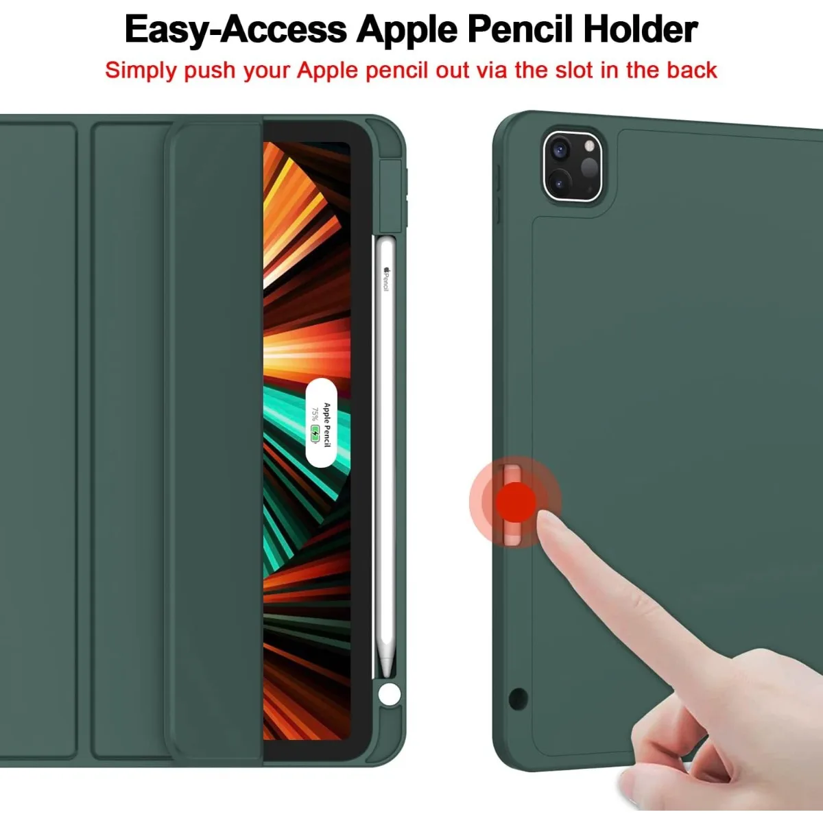 Premium iPad Pro 12.9 Inch Protective Case with Pencil Holder and Auto Wake/Sleep Function