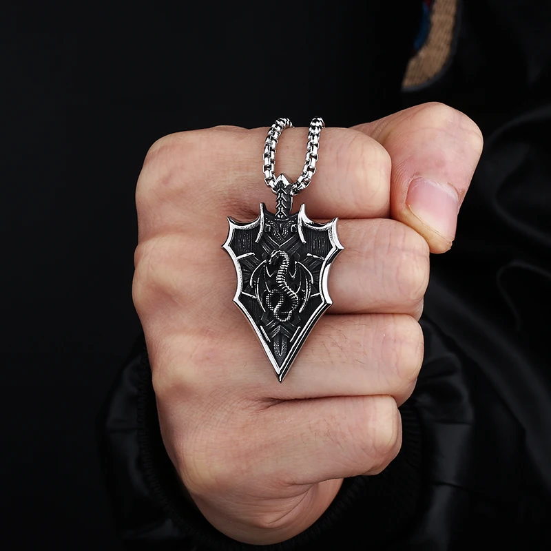 dragon pendant necklace stainless steel
