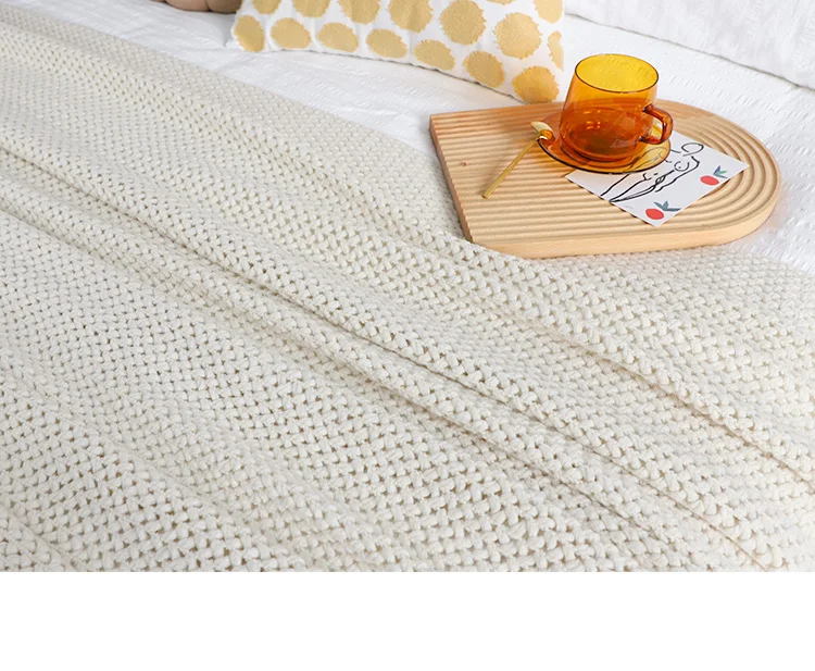 Description Picture 4 of itemAmerican Knitted Throw Blanket, Bedspread, Wool Blanket, Bedspread, Shawl, Bedspread, Lazy Sofa Cover, Bed End Towel, Home Decor