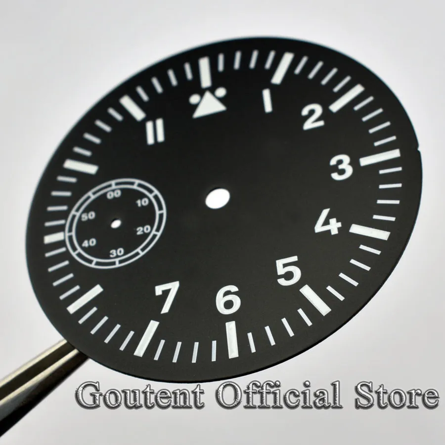38.9mm 1 PCS Green Luminous Black Watch Dial Fit ETA 6497 or Seagull ST3600 Watch Face