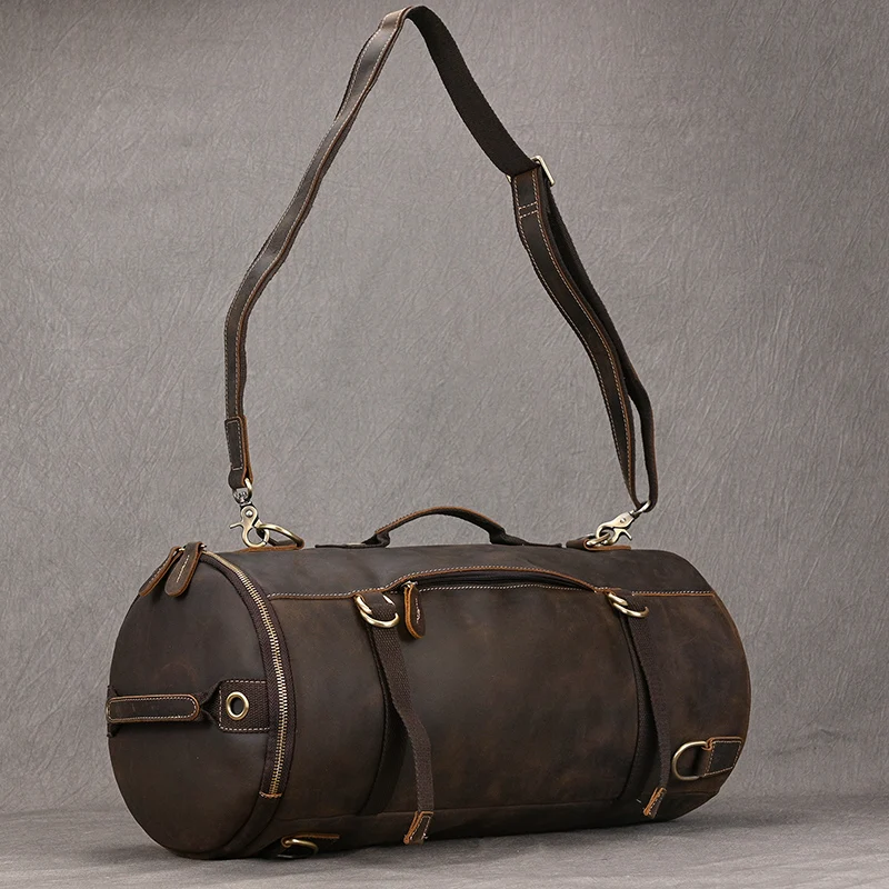 Male Backpack Genuine Leather Travel Bag For Man Cowhide Leather Travelling Bag Multifunctional Bagpack Sport Tactical Backpack 5