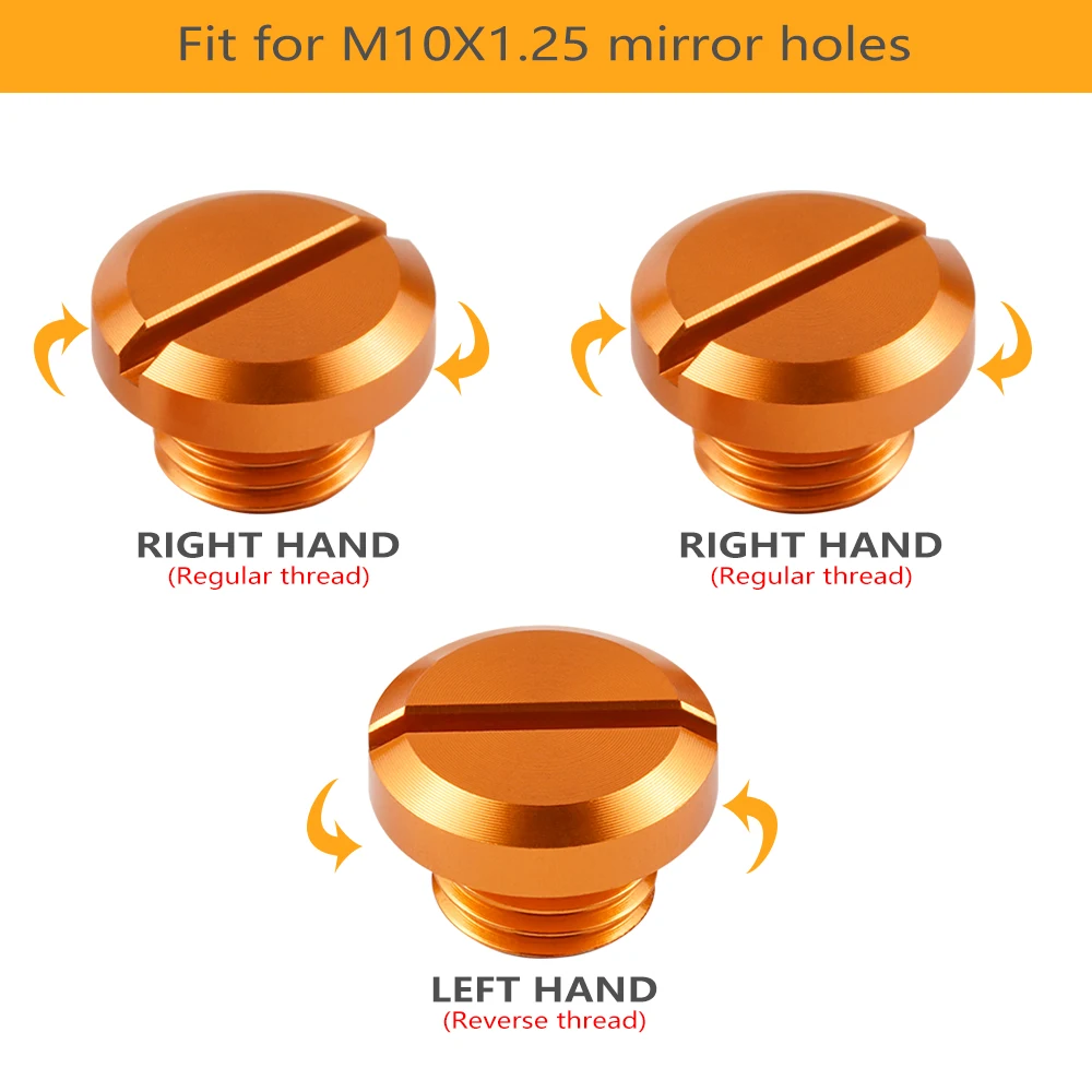 Side Mirror Hole Plugs For KTM Duke 125 200 390 250 690 790 Duke 990 SMT 1290 Super Adventure 1290 SuperDuke GT/R