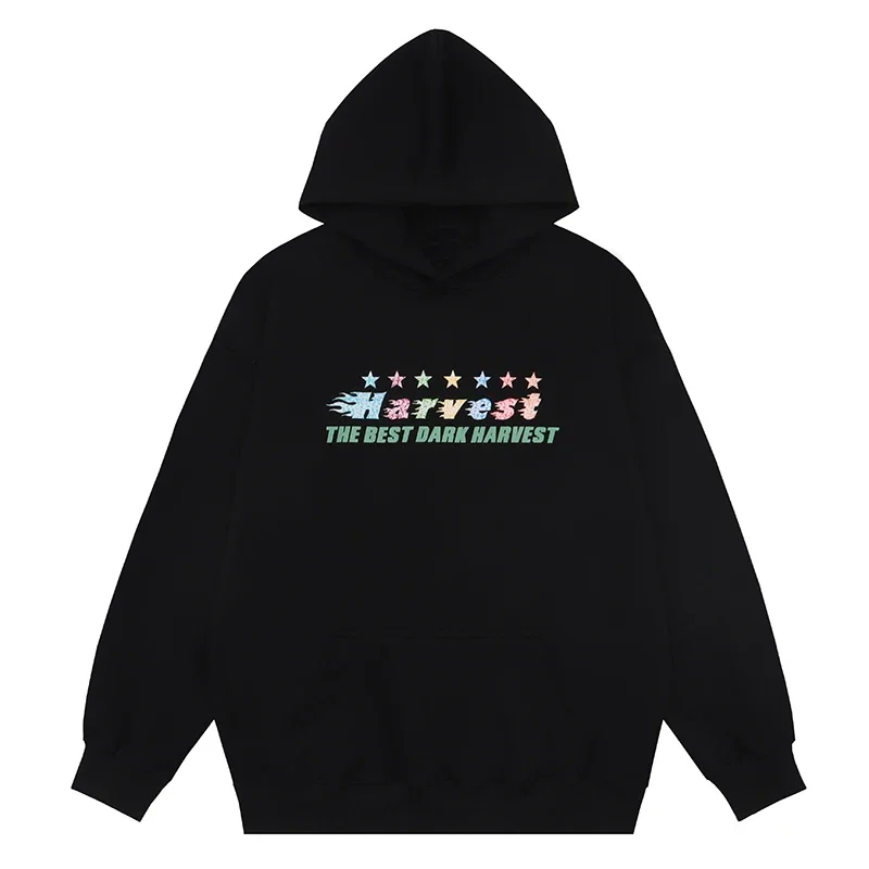 Aelfric Eden Star Embroidery Graffiti Hoodie Hip Hop Sweatshirt Streetwear Mens Pullover Hooded Harajuku Casual Cotton Hoodies