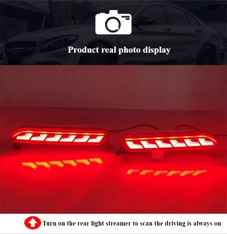 For Toyota RAV4 2020-2025 Rear Fog Lamp,Bumper Reflector Lights,LED Stream Flowing Rear Bar Light,Tail/Brake Lamp, Pilot Light detail image 8