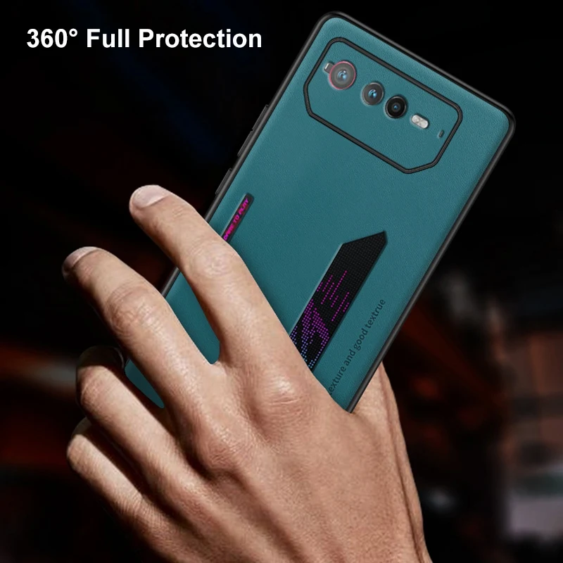Luxury PU Leather Phone Case For Asus ROG Phone 6 Back Cover Matte Silicone Shockproof Full Camera Protection Case Coque_voghion.com