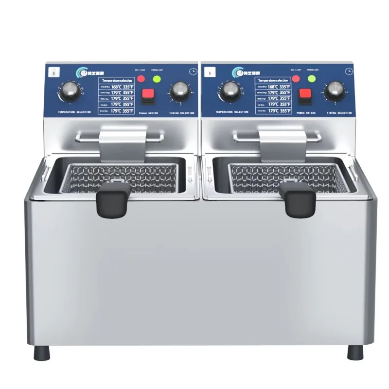 Bestselling Electric 6L + 6L Commercial Desktop Double Pot Fryer Restaurant Kitchen Portable French Fry Fryer