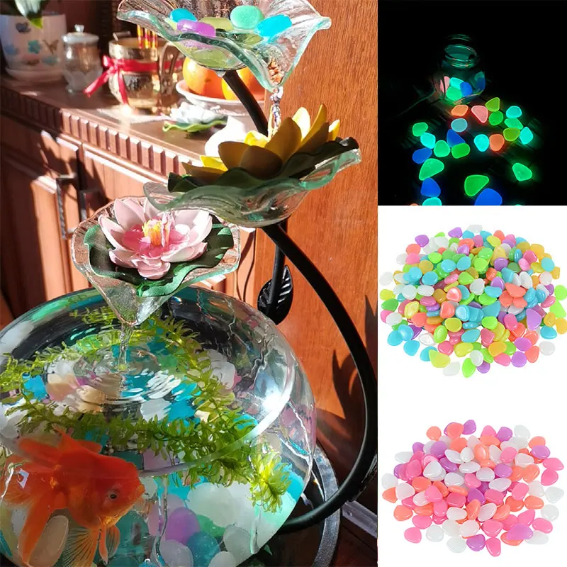 25/50Pcs Luminous Pebbles Stone That Glows in the Dark DIY Home Fish Tank Flower Pot Decor Garden Path Cobblestone Decoration glow stones garden decoration decorative stones
