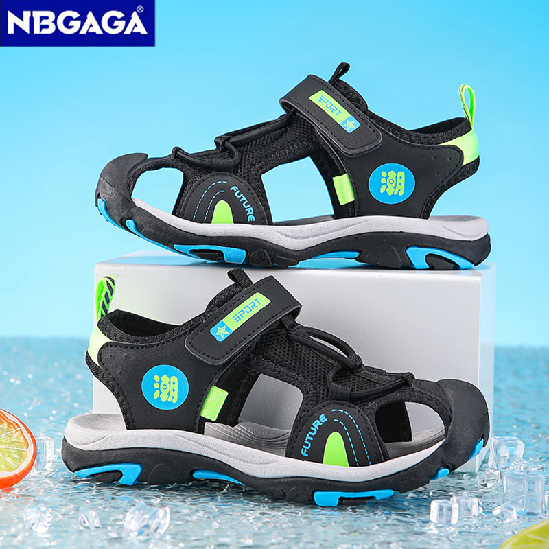 Summer Breathable Children's Sandals 5-16Y Boys' Fashion Beach Water Shoes Non Slip Outdoor Soft Bottom Sports Sandal Shading