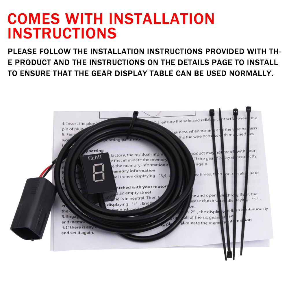 Motorcycle LED Gear Indicator Speed Display Meter