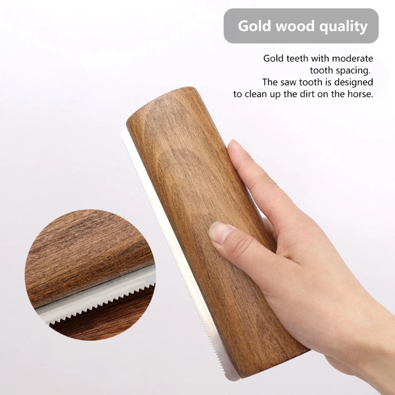 Wooden Handle Horse Shedding Brush Horse Hair Brush Scrapers Pet Hair Removal Tool 5