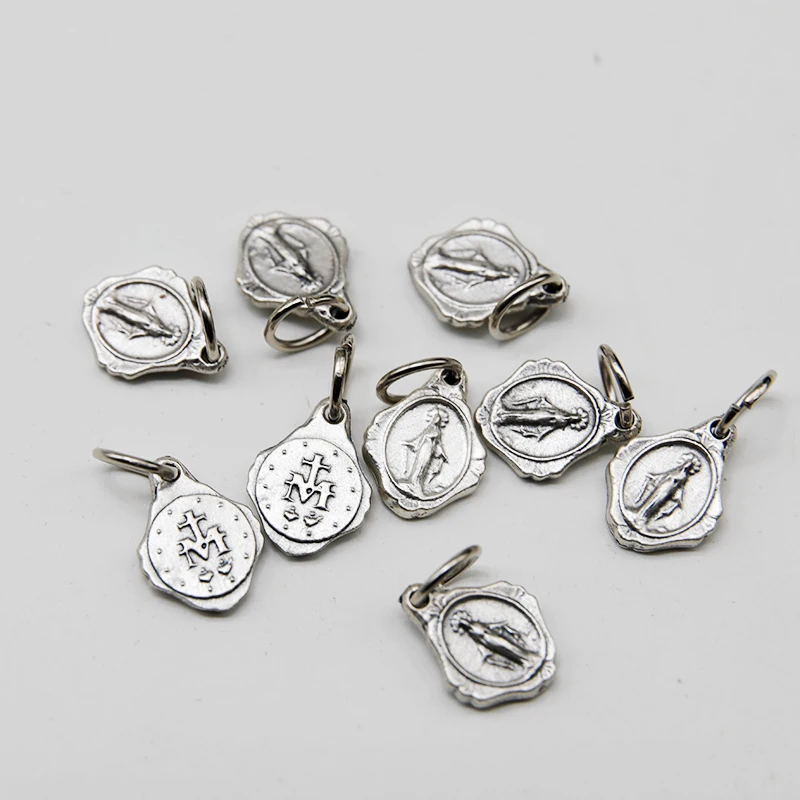 기적의 천주교 보석 제작 참 이탈리아 종교 메달 팔찌 목걸이 아연 합금 펜던트 1.1cm