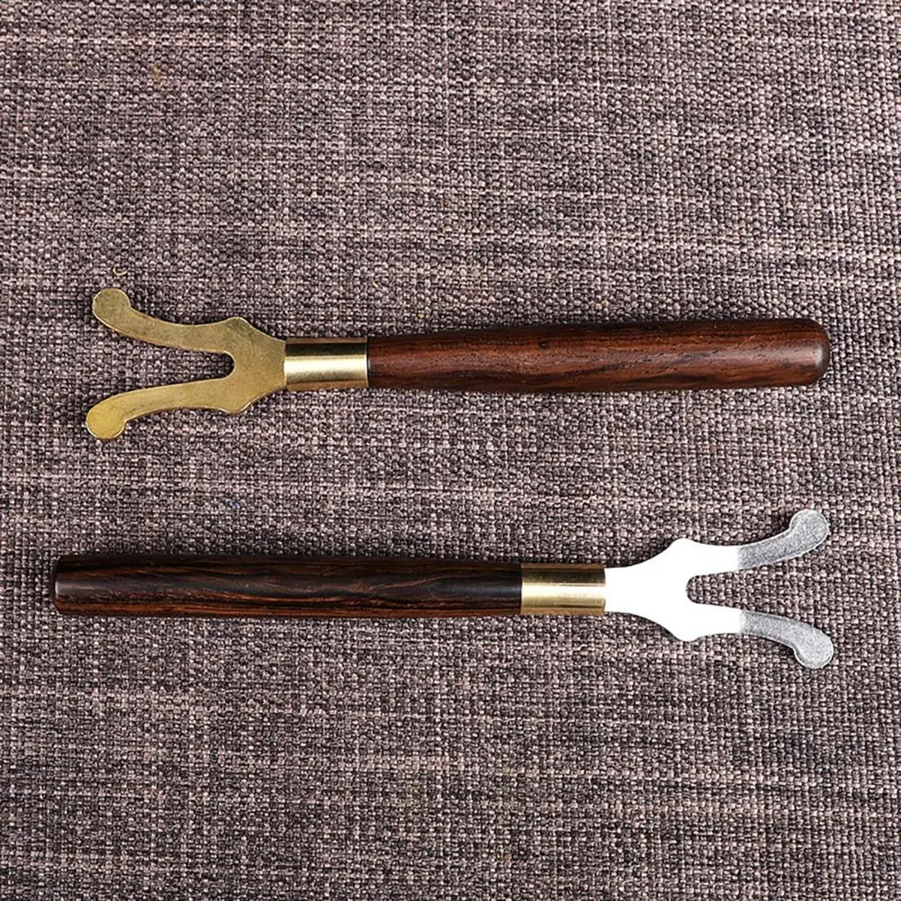 Teapot Lid Clip Heat Insulation Cast Iron Tea Kettle Cover Fork Wooden Handle Teaware Living Room Kitchen Accessories