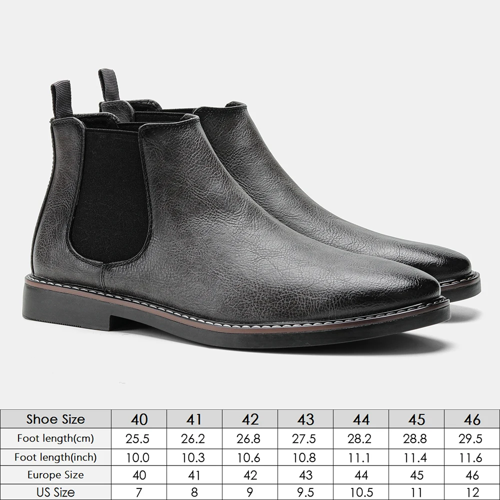 Men Retro Leather Chelsea Boots 40-46