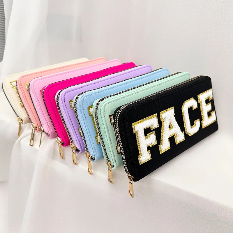 

Embroidered Letter Wallet Advanced Versatile Handheld Bag Zero Wallet Fashion Foreign Trade Card Bag