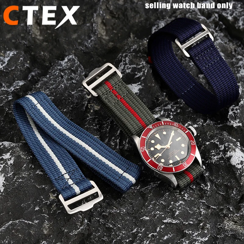 Premium Men's Integrated Nylon Watch Strap, 22mm - High-Quality Material