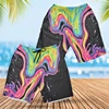 Optical Illusion 3D Print Short Pants For Men Personalized Abstract Iridescentn Male Beach Shorts Psychedelic Infinite Trunks 2