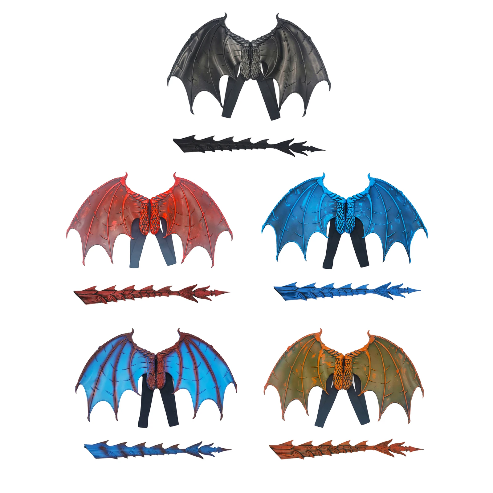 

Halloween Dragon Mask Wing Tail Set Decoration Carnival Party Dance Costume For Adult Kids Props Cosplay Masquerade Costume