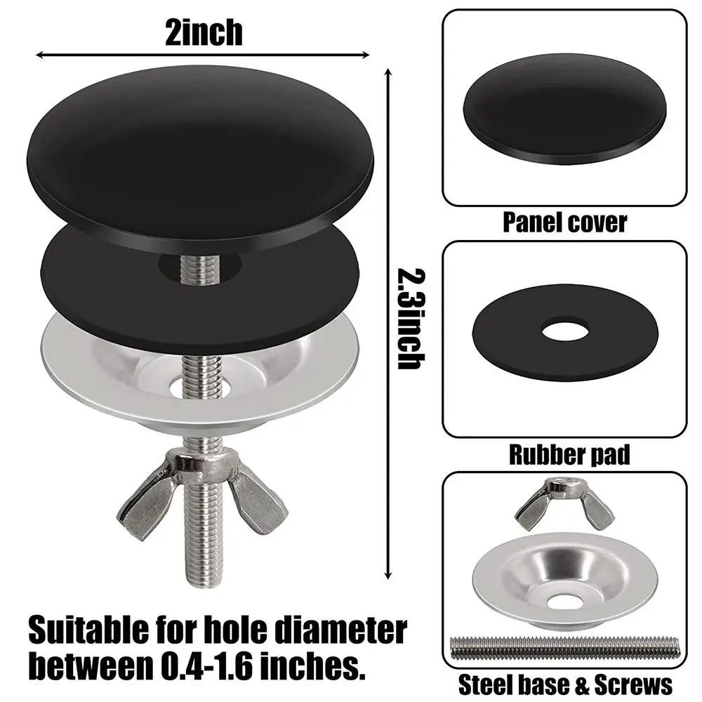 Stainless Steel Metal Sink Hole Cover Kitchen Faucet Hole Cover Tap Plug for Leakage Prevention Water Stopper Anti-leakage