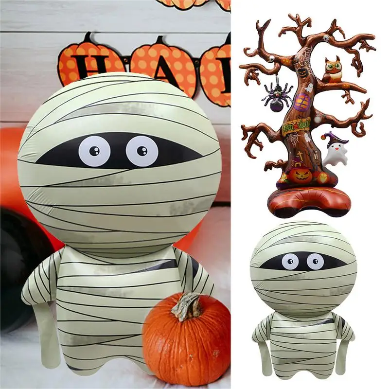

4D Giant Tree Foil Balloon Mummy Balloons Halloween Decorative Balloons Convenient Inflation Standing Dead Tree Shape Balloons