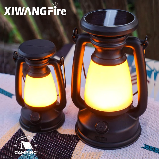 Portable Camping Lamp Stepless Dimming Lantern USB Charging Retro