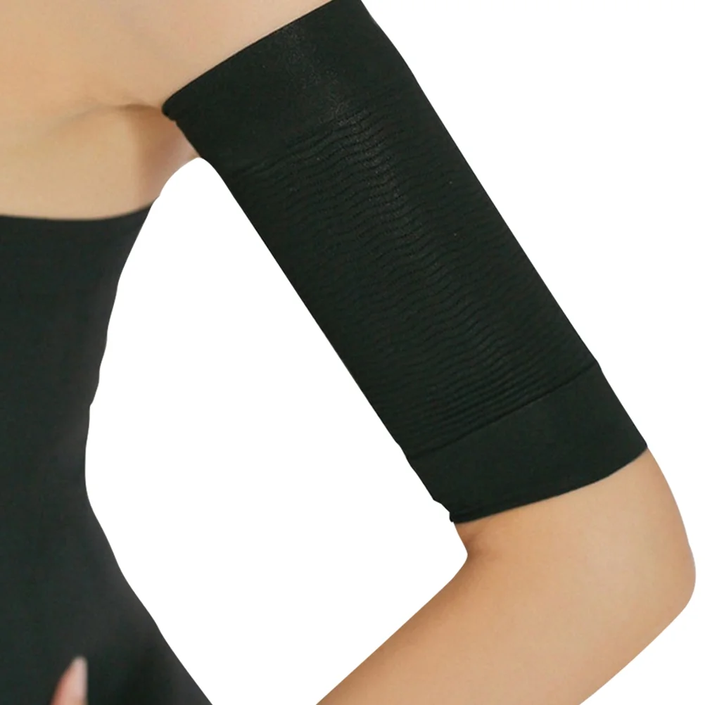 

2 Pairs Burn Fat Weight Loss Arm Shaper Fat Buster Off Cellulite Slimming Belt Band for Women Lady Girl (Black)