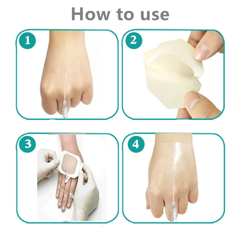 medical I.V. Cannula Dressings with U cut sterile transparent breathable waterproof PU film IV dressing dispoable stickers