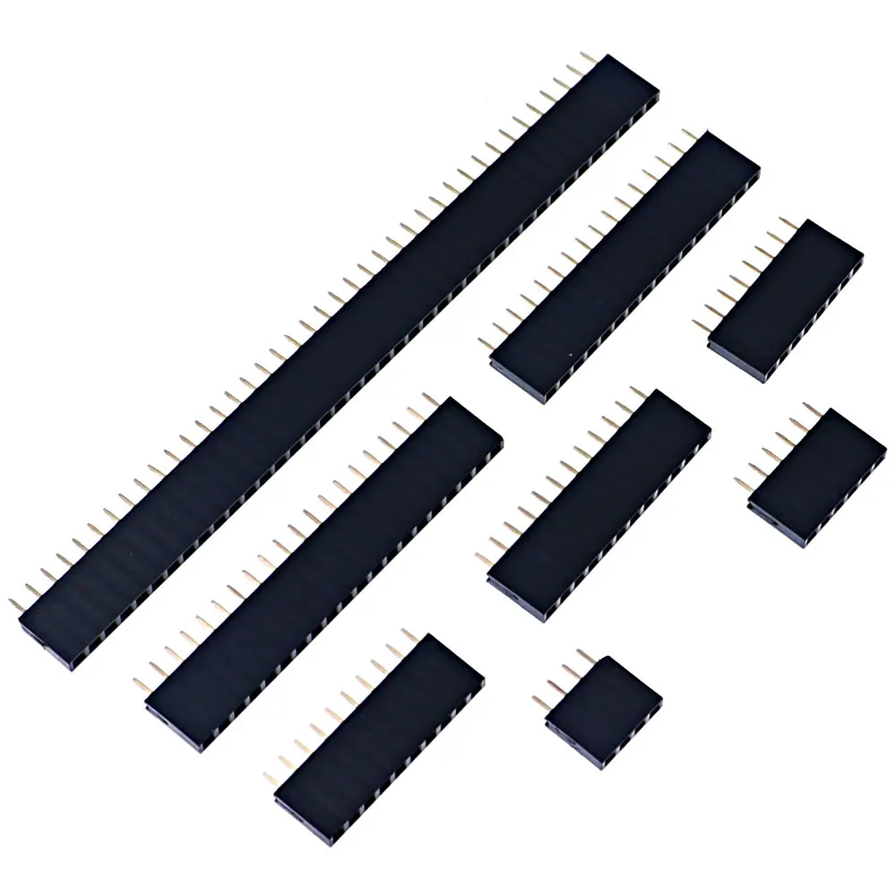 일자형 PCB 보드 암핀 헤더 소켓 모음 키트, 4P, 6P, 8P, 10P, 12P, 16P, 20P, 40 핀, 2.54mm 피치, 120 개