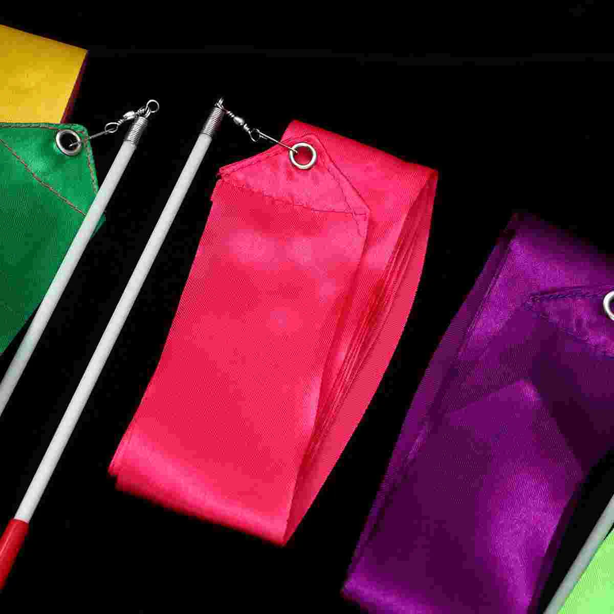 Gymnastics Ribbon Gymnastics Streamer Rod 12 Pcs Girl Child Ribbon Rhythmic Dance Ribbons for with Stick Gymnastics Streamers