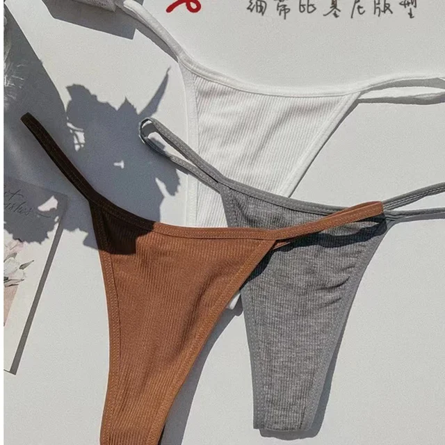 SP & CITY – tongs fines et Sexy à rayures simples, sous-vêtements de sport pour femmes, taille basse, sans trace, slips en coton sans couture 1
