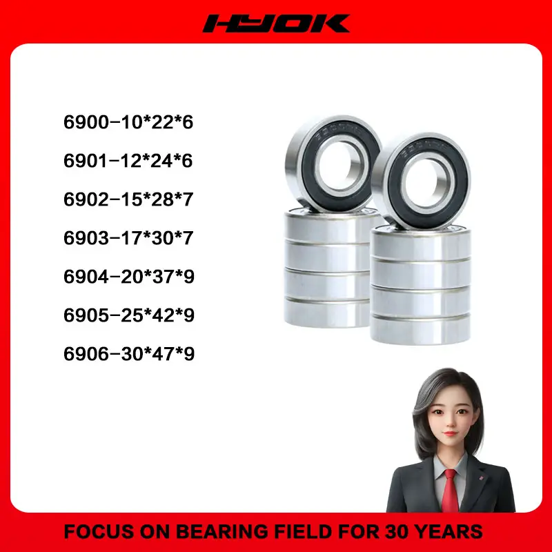 10pcs Bearing 6800 6801 6802 6803 6804 6805 6806 6807 6808 6809 68102RS Thin wall bearings Affordable products image 2