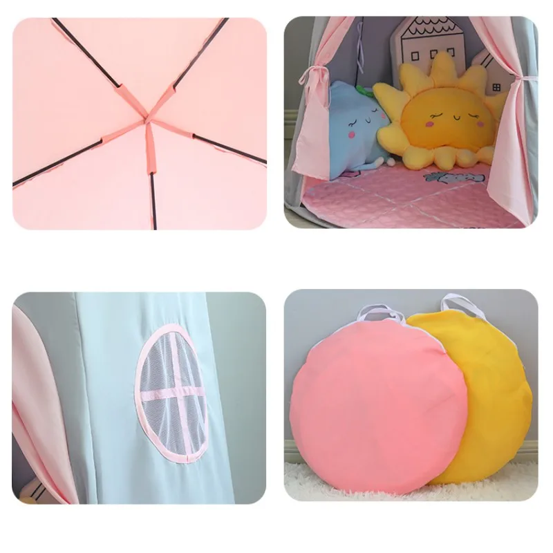 Large Teepee Tent for Kids Folding Toy Tent Children Play House Princess Castle Children Outdoor Gifts Toys Tent Castle 5