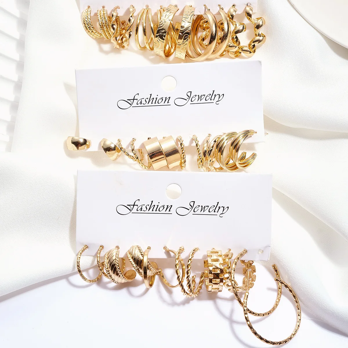 18pcs/Set Gold Color Pearl Hoop Earrings For Women Vintage Metal Circle Geometric Dangle Earring Set 2023 Trendy Jewelry Gifts