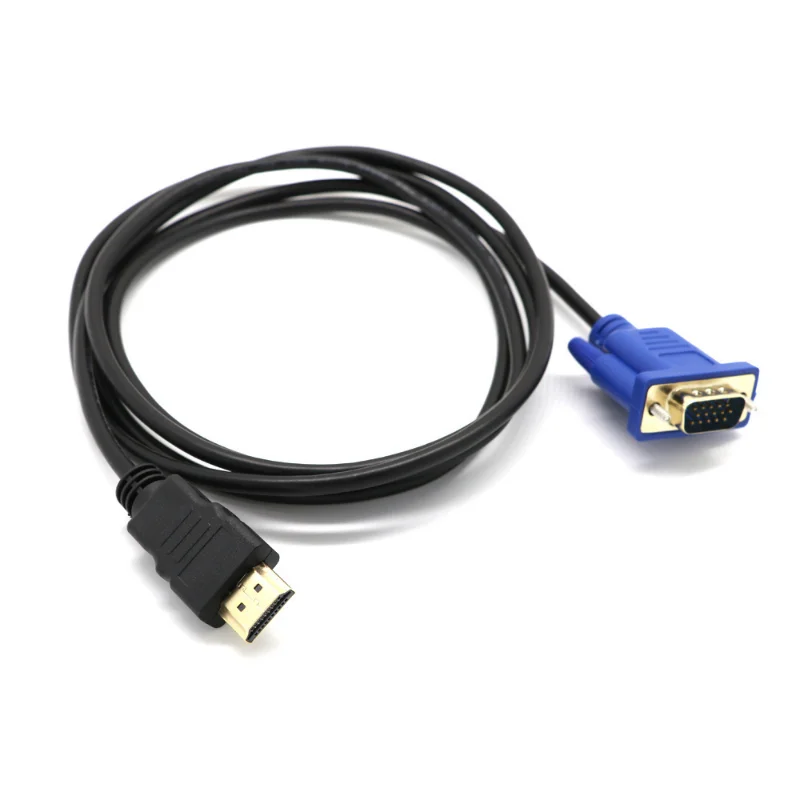 Top Quality HDMI-compatible To VGA Cable Male to Male 1.8M Video Adapter Only For HD player to HDTV