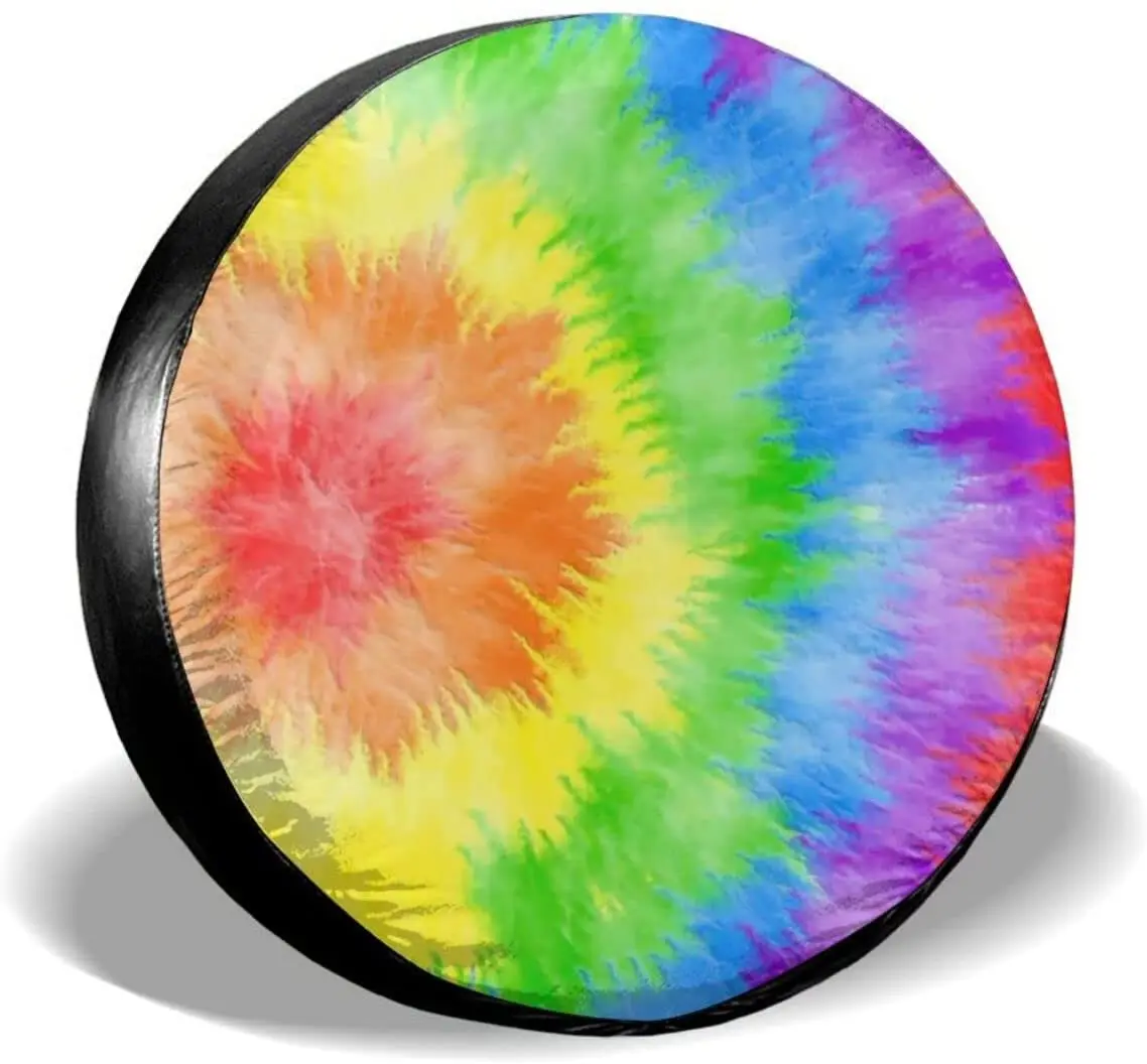 

Tie Dye Spare Tire Cover Dust-Proof Wheel Protectors Accessories Weatherproof Universal for Trailer Rv SUV Truck Camper Travel T