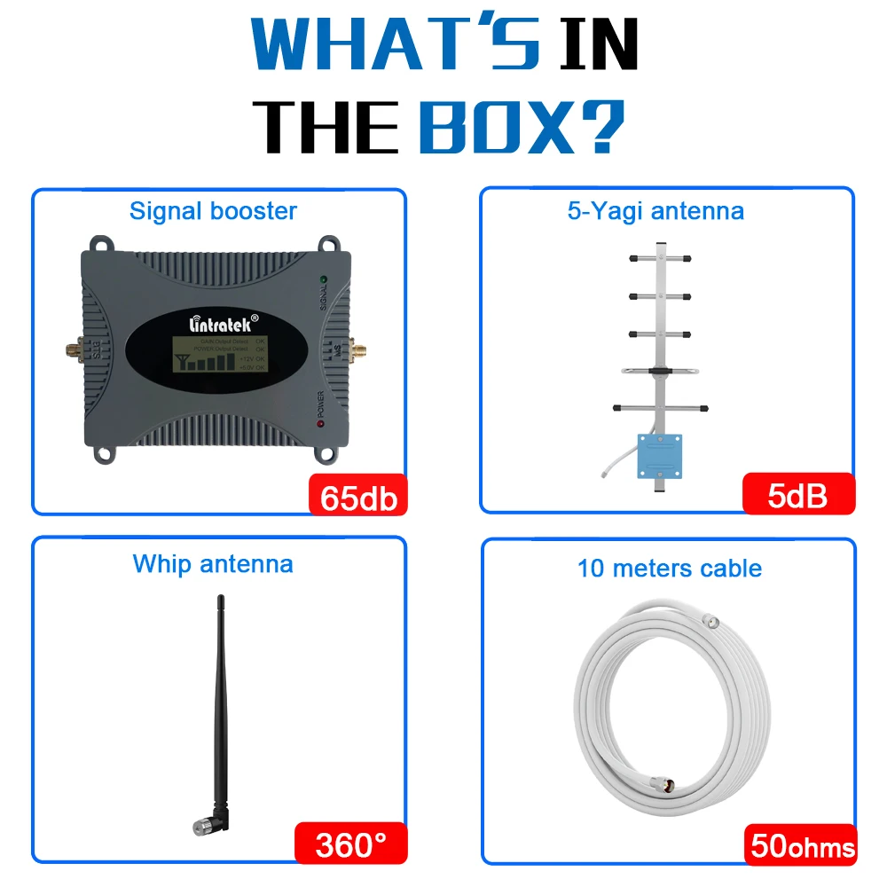 Lintratek 850MHz Band Mobile Phone Signal Amplifier 2G 3G 4G