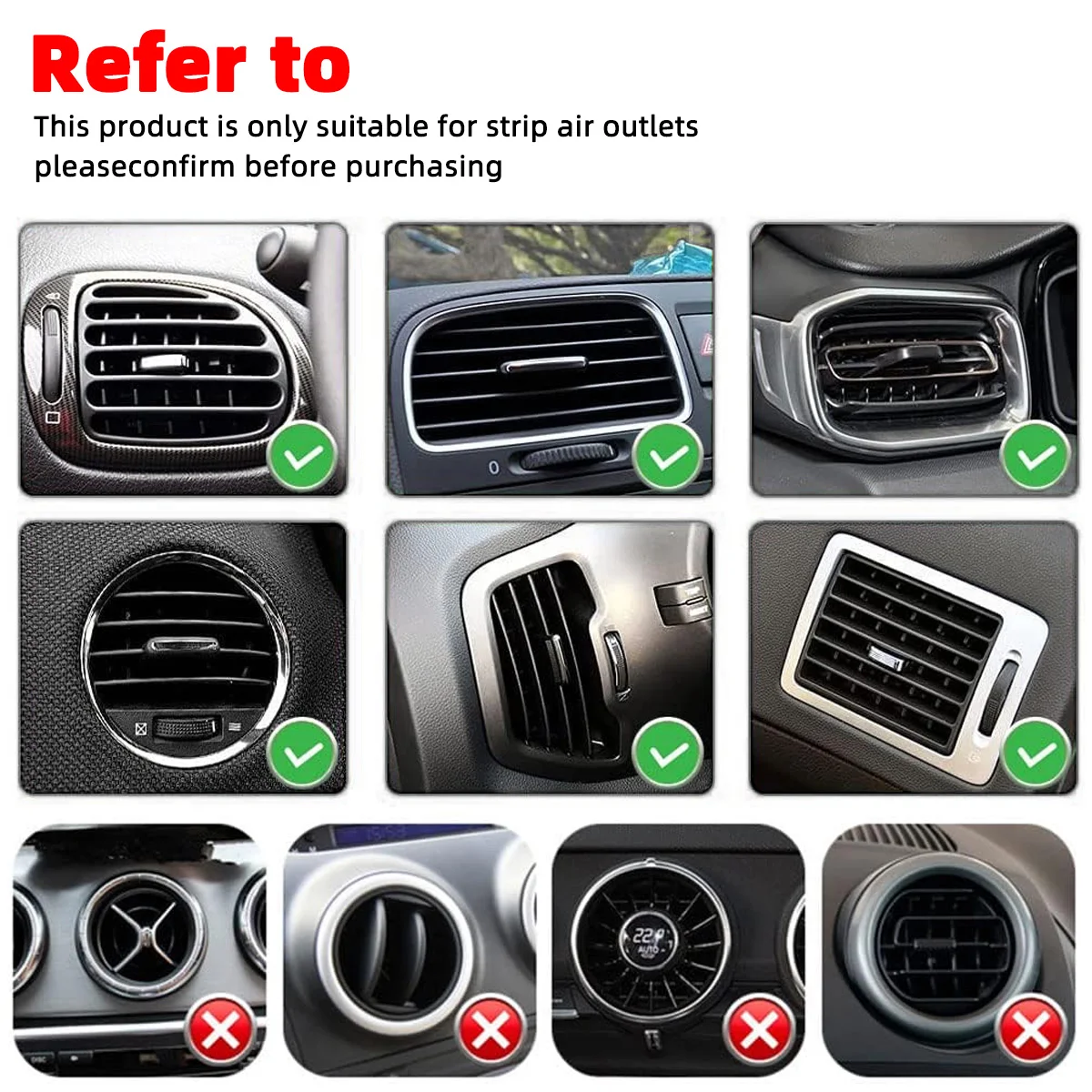 Car air conditioning vent decorative strips 10 PCS Bendable Cuttable