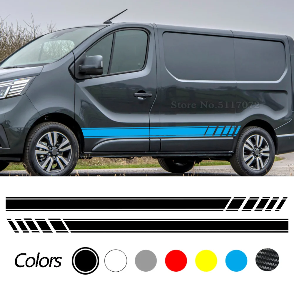 2 Pz Adesivi Porta Auto Per Renault Trafic 3 2 Fiat Talento Nissan Nv300 Vauxhall Vivaro Camper Van Vinile Pellicola Decalcomanie Accessori