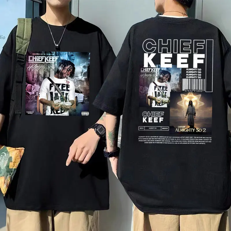 

Rapper Chief Keef Almighty So Graphic Tshirt Men's Streetwear Male Vintage Trend T-shirts Men Women Hip Hop Oversized T Shirt
