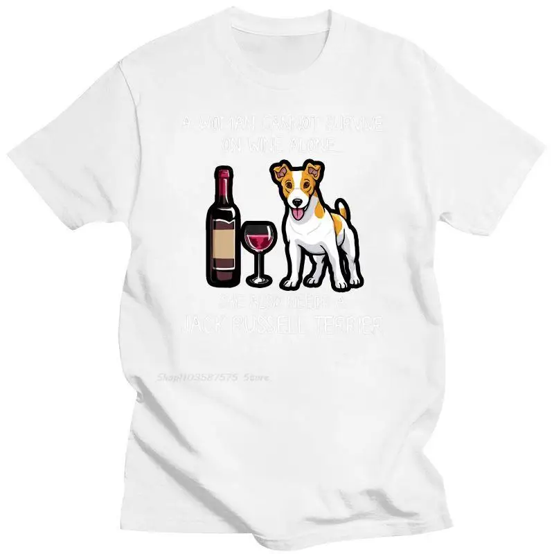 Novità Su Wine Alone Ha Anche Bisogno Di Una Maglietta Jack Russell Terrier T-Shirt Manica Corta Da Uomo Estiva 2021