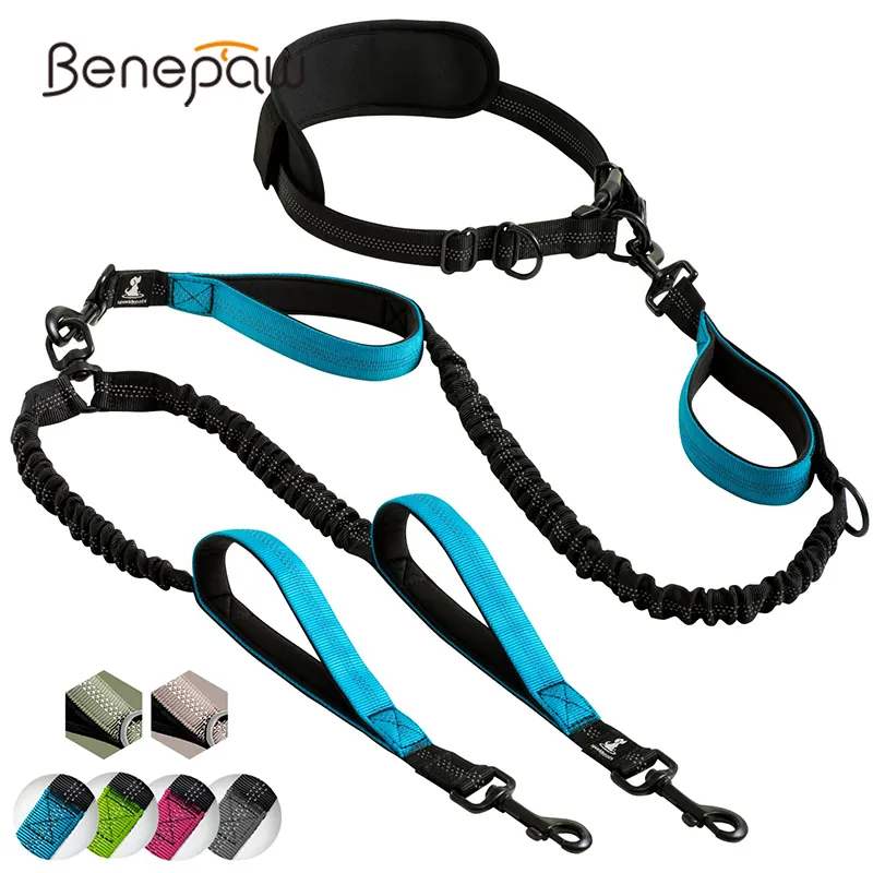 Hands Free Double Dog Leash Reflective 1